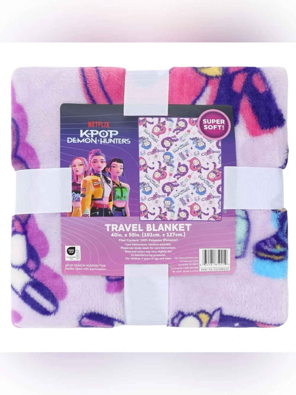 K-Pop Demon Travel Blanket & Squishy Pillow - Purple